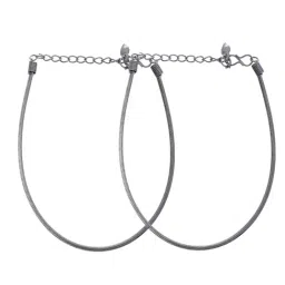 VOJ Rhodium Plated Snake Anklets - Set of 2 image 4