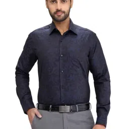 Raymond Blue Regular Fit Printed Shirt-image-2
