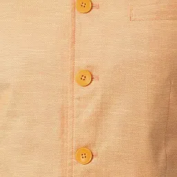 Peter England Peach Regular Fit Self Pattern Nehru Jacket image 4