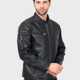 Justanned Black Regular Fit Jacket image 4