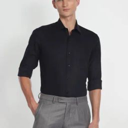 Arrow Mid Black Cotton Slim Fit Shirt-picture-24