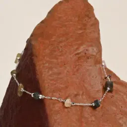 Accessorize London Sterling Silver-Plated Stone Anklet-image-31