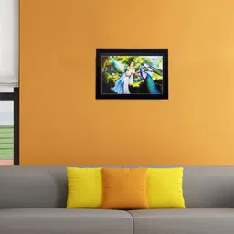 eCraftIndia Multicoloured Lady & Peacock UV Wall Art-picture-40