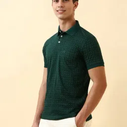 Allen Solly Green Cotton Regular Fit Printed Polo T-Shirt image 3