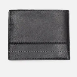 Peter England Black Formal Leather Bi-Fold Wallet for Men image 5