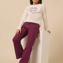 U.S. Polo Assn. Kids Girls Bootcut Mid-Rise Stretchable Jeans-picture-19