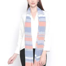 Style Quotient Blue & Orange Striped Stole-picture-32