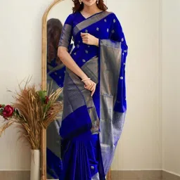 RUNAYA NX Woven Design Zari Pure Silk Banarasi Saree image 2