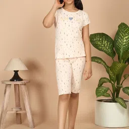 Sweet Dreams Girls Graphic Printed Round Neck Night suit-image-31