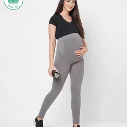 ECOMAMA Super Soft Bamboo Fibre Antimicrobial Seamless Maternity Legging - Grey-picture-11