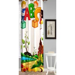 Filymore Curtains for Kids Room/play School Cartoon Yellow and White Colors Cartoon Design Parde 7x4 Feet Long Set of 1, Door Curtain-picture-19