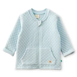 JusCubs Cotton Knit Full Sleeves Textured Light Winter Quilted Jacket - Blue-image-91