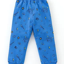 Babyhug Cotton Full Length Lounge Pant Music Print- Navy Blue image 2