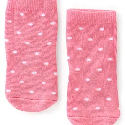 Cute Walk By Babyhug Anti-Bacterial Ankle Length Socks  Floral & Dotted Design Pack Of 3- Yellow & Pink image 4