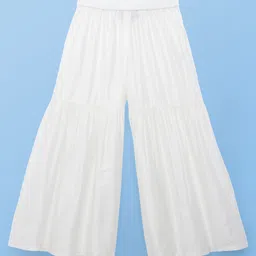 Pine Kids Woven Three Fourth Sleeves Kurti Gharara & Dupatta Set with Floral Print - Yellow image 5