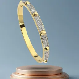 RKB Sales Women Cubic Zirconia Antique Gold-Plated Cuff Bracelet-picture-13