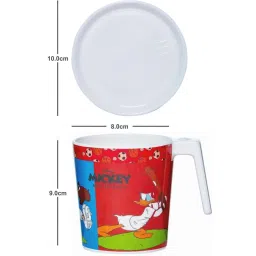 Servewell Mickey Multicolor Melamine Laura Mug Large Kids Set (0.32 L) - Set of 4 image 3