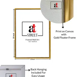 Art Street Printed Gold Cotton Canvas Wall Art image 3