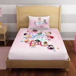 Spaces Character Based Pink 180 TC Cotton Single Bed Sheet with 1 Pillow Cover-picture-22