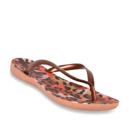 Ipanema Women's Wave Print Copper & Pink Flip Flops image 3