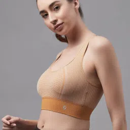 C9 Airwear Beige Blended Printed Full Coverage Sports Bra image 3