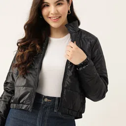 DressBerry Mock Collar Padded Jacket-image-7