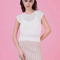 SHOWOFFFF White Self Design Top-picture-26