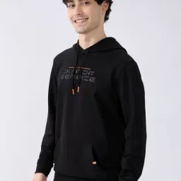 Spykar Black Cotton Regular Fit Hoodie image 3