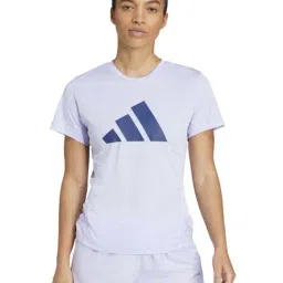 Adidas Purple Regular Fit Logo Printed Sports T-Shirt-image-62