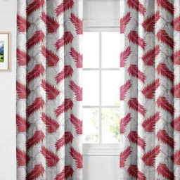 Aura Grey & White Set of 2 Floral Window Curtain-picture-22