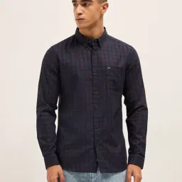 The Bear House Blue Cotton Checks Shirt-image-60