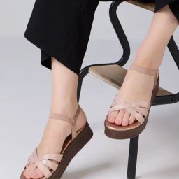 Inc.5 Women's Rose Gold Ankle Strap Wedges-picture-3