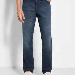 Sf Jeans By Pantaloons Dark Blue Straight Fit Jeans-picture-28