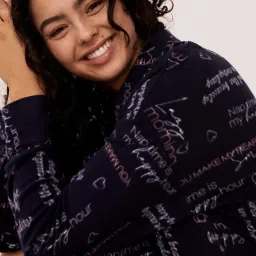 La Vie En Rose Blue Printed Night Shirt image 3