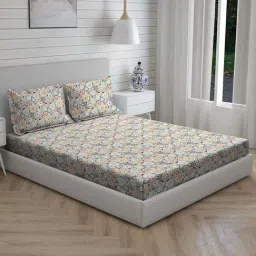 Living Scapes by Pantaloons Multicoloured Single Flat Bedsheet Set image 2