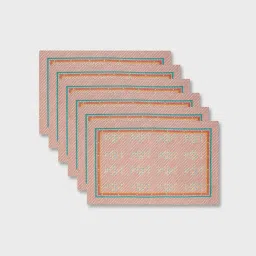 fabindia home Fabindia Multicolor Cotton 230 TC 230 GSM Bahaar Table Mat - Set of 6 image 3
