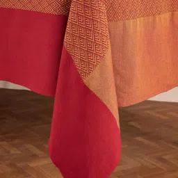 fabindia home Fabindia Red & Orange Cotton 76 TC 190 GSM Kiara Table Cover - Set of 6 image 3