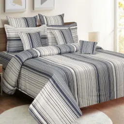 Swayam Blue Cotton 180 TC Double Size Bedsheet With Pillow Covers image 3