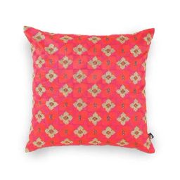 Home4U Red & Beige Poly Dupion Large Cushion Cover - Set of 1-picture-25