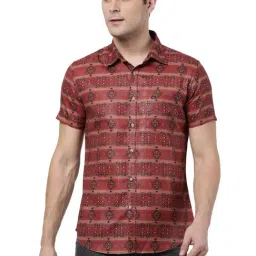 AD by Arvind Red Slim Fit Printed Shirt-picture-31