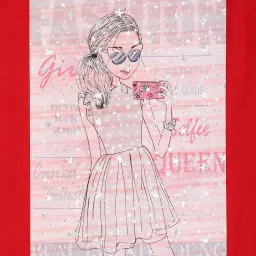 ZIAMA Kids Red Printed Top image 3