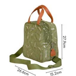 Nestasia High-Quality Insulated Velvet Green Lunch Bag With Adjustable Shoulder Strap & Handles image 3