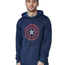 The Souled Store Blue Regular Fit Printed Hooded Sweatshirt-image-68