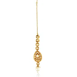 Curio Cottage Meira Sleek Kundan Maang Tikka for Women image 3
