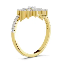 Sparkles 14k (585) Yellow Gold Lab Grown Diamond 0.93 CT Snowfall Cluster Promise Ring image 3