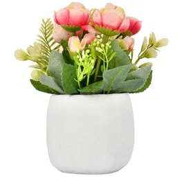 Myntra Elegant Homes White & Pink Ivy Artificial Plant With Pot image 4