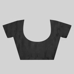 Satrani White Printed Saree With Unstitched Blouse image 3