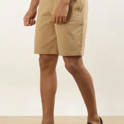 Andamen Khaki Cotton Regular Fit Shorts image 3