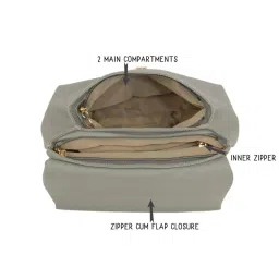 Baggit Khaki PVC Textured Backpack - 11.31 Ltrs image 3