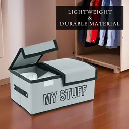 Aura Set of 3 Orange Grey & Turquoise Blue Printed Wardrobe Drawer Organisers image 4